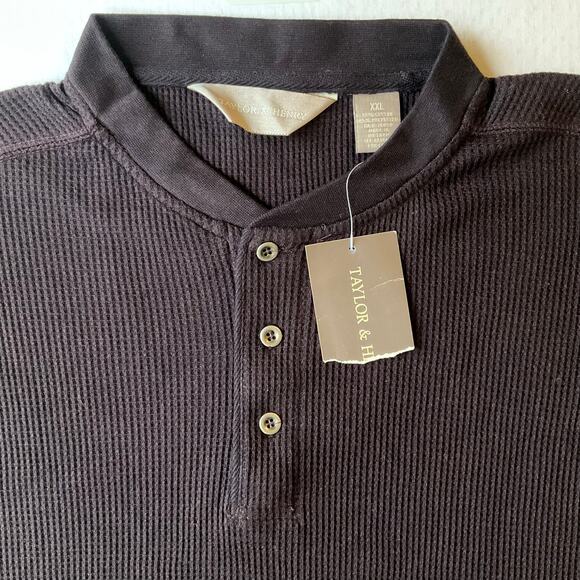 Taylor & Henry Men’s Long Sleeve V-neck 3 Buttons Sweatshirt size 2XL,Taupe Gray - Picture 5 of 8